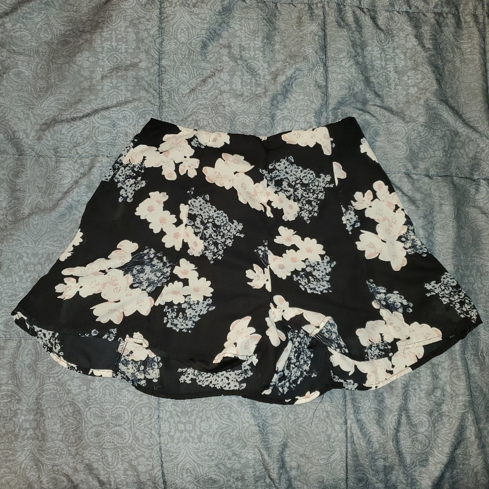 Black Floral Wet Seal Shorts